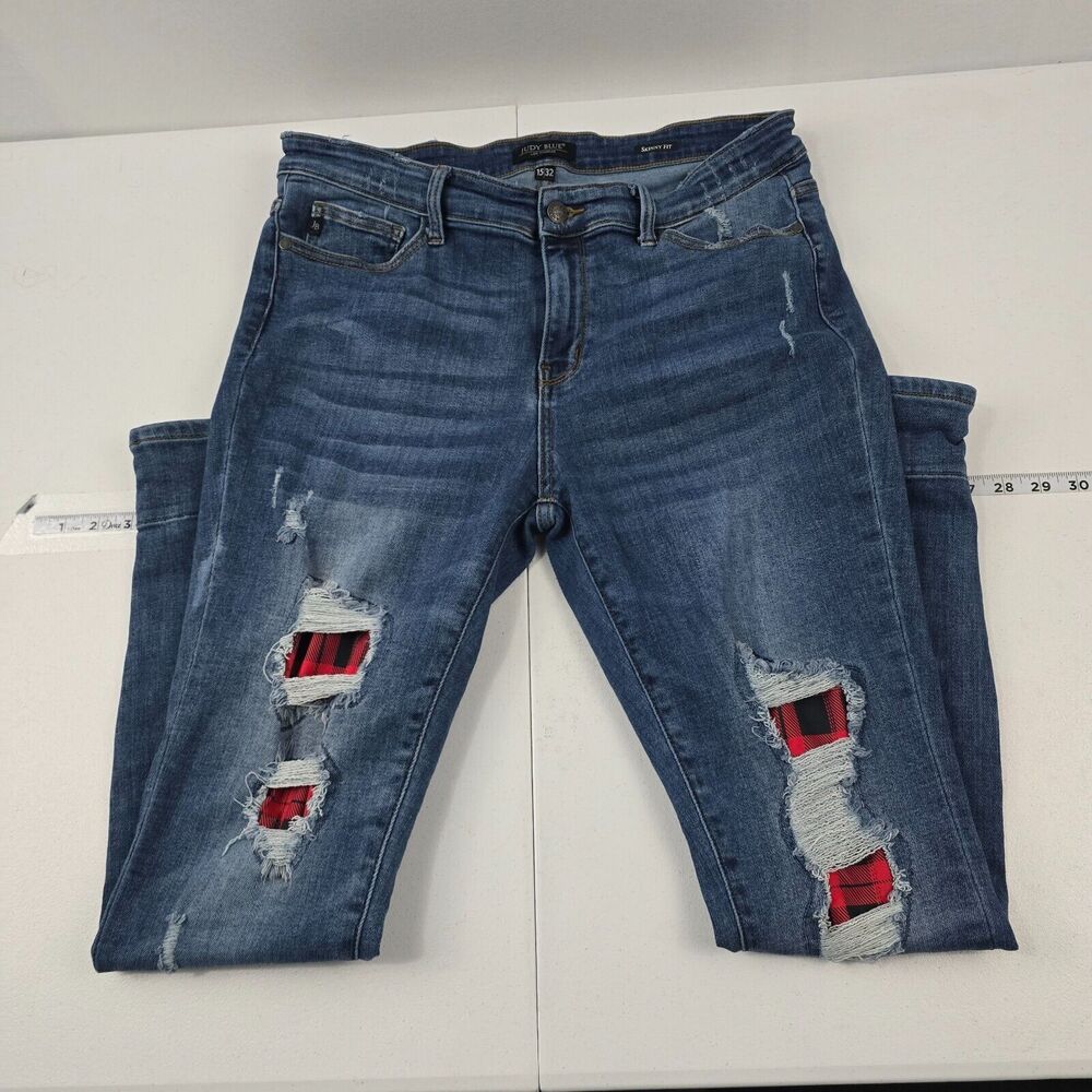 **Judy Blue Skinny Fit Jeans W15/L32 JB82167MD Dark Wash Stretch Denim (4189)